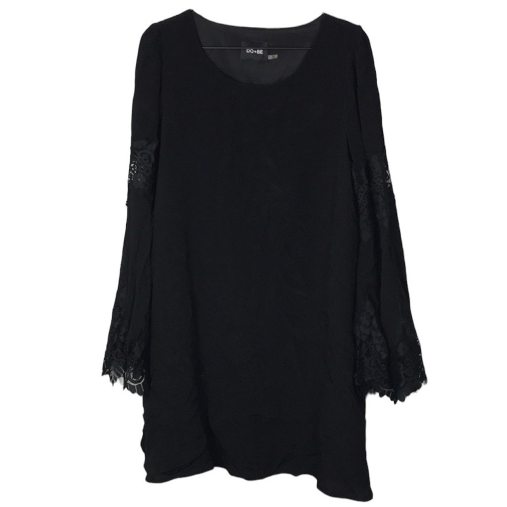 DO+BE lace bell sleeve black dress
